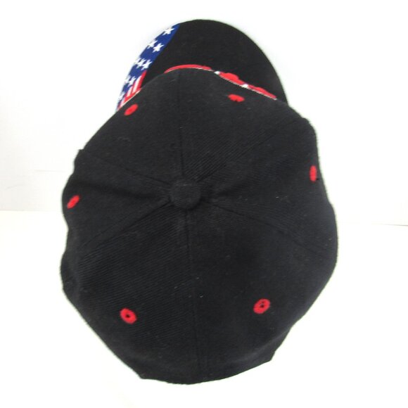 USA Embroidered Logo with Embroidered Flag Men's Black Adj Strap Back Cap Hat - Picture 6 of 8